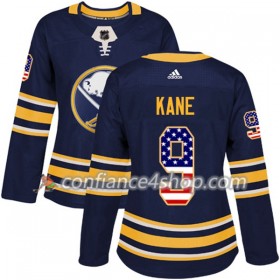 Adidas Maillot de Hockey Buffalo Sabres Evander Kane 9 2017-2018 Bleu Marine USA Flag Fashion Authentic - Femme